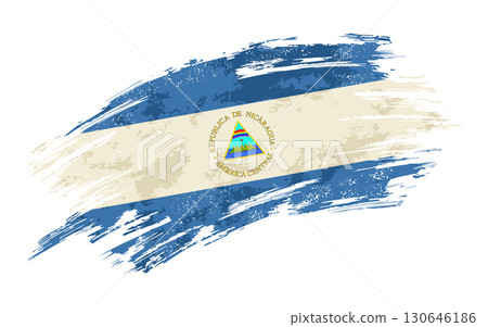 Nicaraguan flag grunge brushstroke texture background. Vector illustration. Nicaraguan flag grunge brushstroke texture background. Vector illustration. 130646186