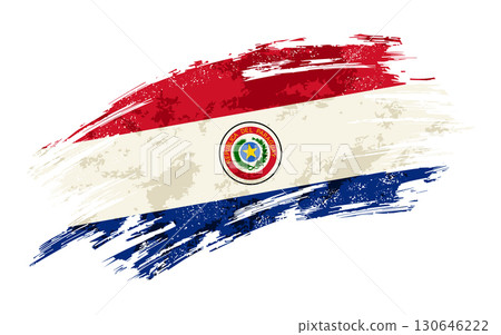 Paraguayan flag grunge brushstroke texture background. Vector illustration. Paraguayan flag grunge brushstroke texture background. Vector illustration. 130646222
