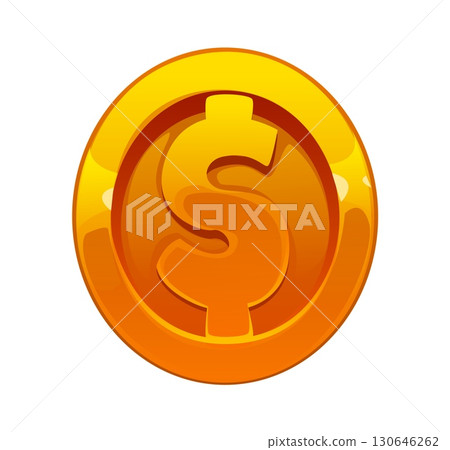 Pirates font and Caribbean corsair typeface or cartoon type vector gold coin. Pirate font dollar sign in shape of pirate golden coin or corsair treasure loot of gold money for marine typography 130646262