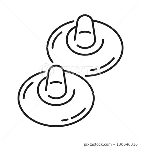 Breastfeeding nipple shield line icon or pictogram. Woman lactation line vector symbol, motherhood nipple shield or cover lineart icon. Breastfeeding thin line sign or infant nursing outline pictogram Breastfeeding nipple shield line icon or pictogram. Woman lactation line vector symbol, motherhood nipple shield or cover lineart icon. Breastfeeding thin line sign or infant nursing outline pictogram 130646316