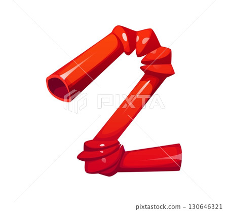 Summer holiday party cartoon font cocktail straws digit 2 two. Tourist travel math typeface numeral symbol, holiday vacation vector typeface figure. Summer kids ABC font digit or alphabet type number 130646321