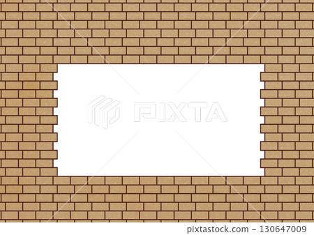 A rectangular frame made of misaligned yellow bricks A rectangular frame made of misaligned yellow bricks 130647009