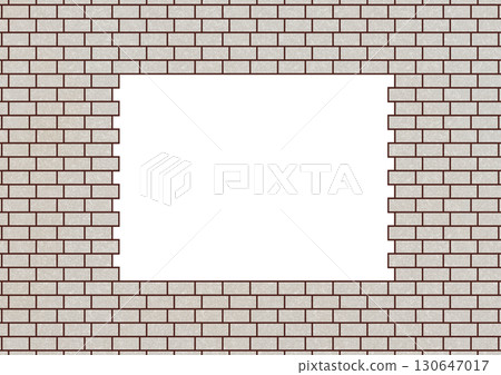 A square frame made of misaligned white bricks 130647017