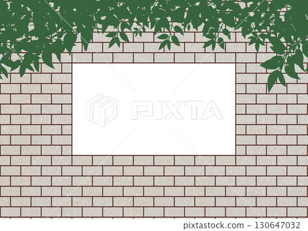 用白磚砌成的長方形框架，上面懸掛著整齊堆疊的植物 130647032