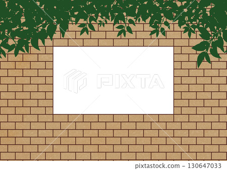 A rectangular frame made of yellow bricks with neatly stacked plants hanging over it A rectangular frame made of yellow bricks with neatly stacked plants hanging over it 130647033