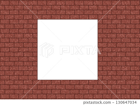 A square frame of neatly stacked red bricks 130647034