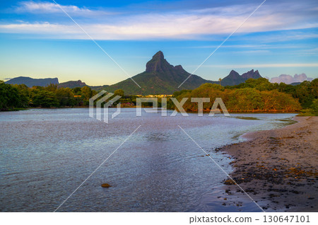 Rempart Mountain View from Tamarin Beach, Mauritius 130647101