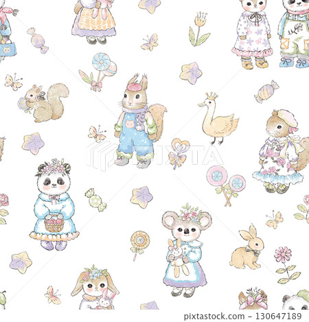 Varied Floral And Whimsical Cartoon Patterned Decorative Paper Assortment 130647189