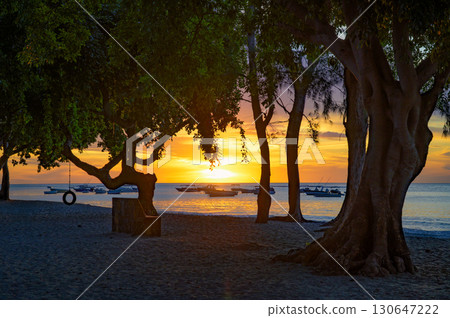 Sunset at Tamarin Public Beach, Mauritius 130647222