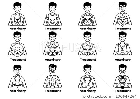 A man is holding a picture of a dog and a cat 130647264