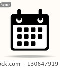 Calendar Icon in trendy flat style isolated on grey background. Calendar symbol for your web site design, logo, app, UI. Vector illustration, EPS10. 130647919