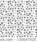Dog paw print seamless pattern on white background eps10 130647920