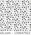 Dog paw print seamless pattern on white background 130647922