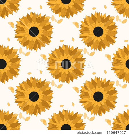Seamless pattern with sunflowers. Abstract floral background. Seamless pattern with sunflowers. Abstract floral background. 130647927