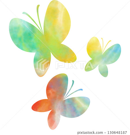Beautiful watercolor butterfly icon image illustration 130648187