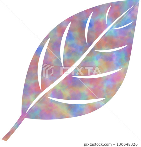 美麗的水彩葉子圖示圖像的插圖 130648326