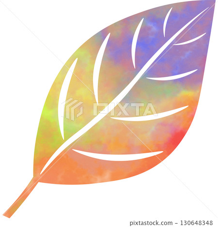 Beautiful watercolor leaf icon image illustration 130648348