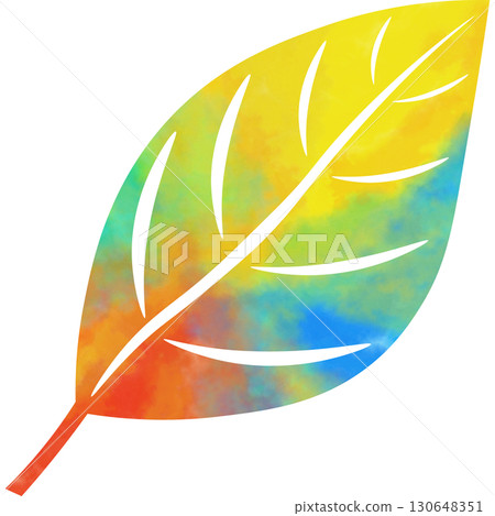 Beautiful watercolor leaf icon image illustration 130648351