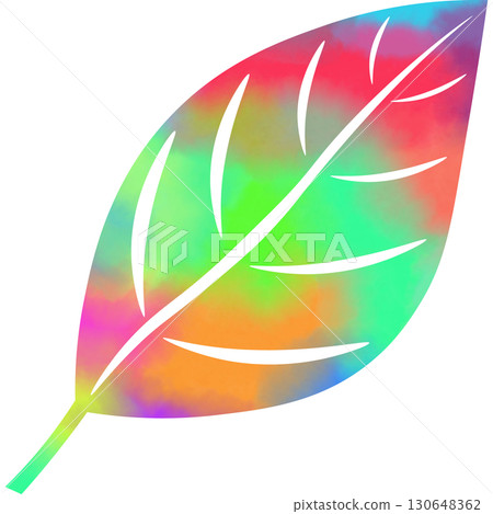 Beautiful watercolor leaf icon image illustration 130648362