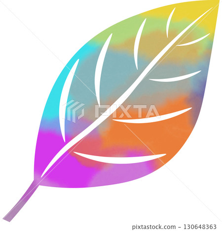 Beautiful watercolor leaf icon image illustration 130648363