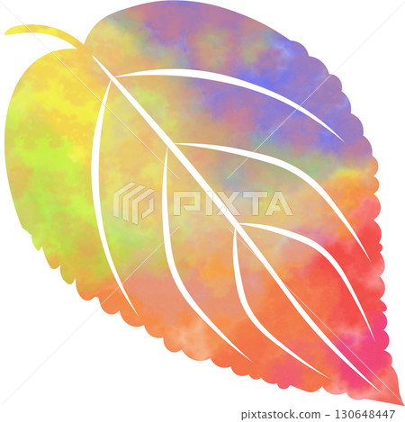 Beautiful watercolor illustration of hydrangea leaves 130648447