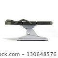 new black leather cosmetology chair with adjustable positions right view 3d render on white 130648576