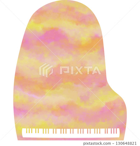 美麗的水彩圖案大鋼琴圖示圖像的插圖 130648821