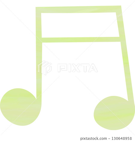 Beautiful watercolor illustration of a sixteenth note icon Beautiful watercolor illustration of a sixteenth note icon 130648958