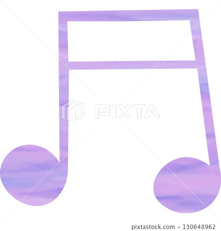 Beautiful watercolor illustration of a sixteenth note icon 130648962