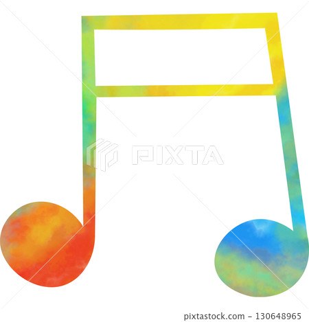 Beautiful watercolor illustration of a sixteenth note icon 130648965