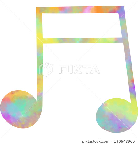 Beautiful watercolor illustration of a sixteenth note icon Beautiful watercolor illustration of a sixteenth note icon 130648969