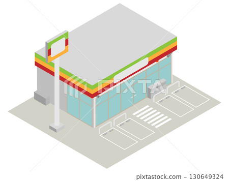Isometric convenience store building 130649324