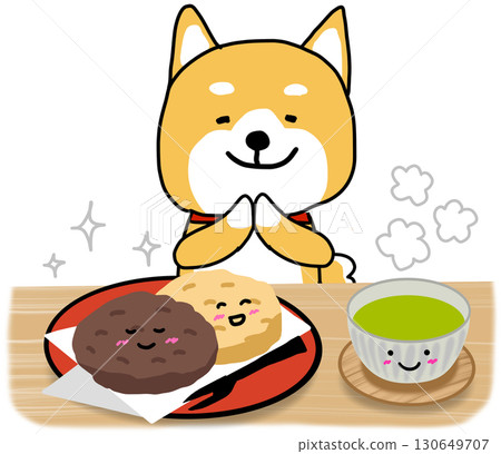 柴犬在春分時節會吃飯團體來表達對祖先的感恩。 柴犬在春分時節會吃飯團體來表達對祖先的感恩。 130649707