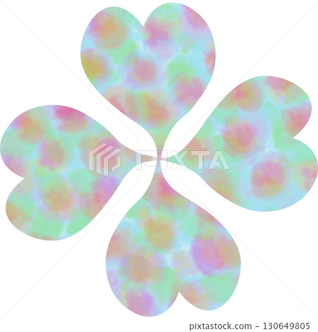 Beautiful watercolor four-leaf clover icon image illustration 130649805