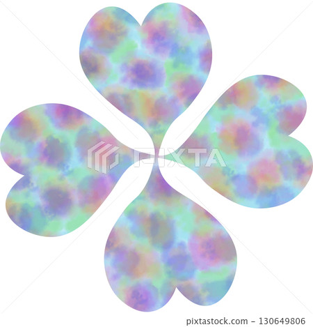 Beautiful watercolor four-leaf clover icon image illustration 130649806