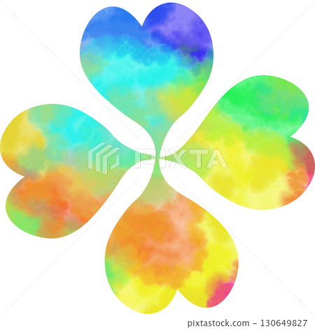 Beautiful watercolor four-leaf clover icon image illustration 130649827