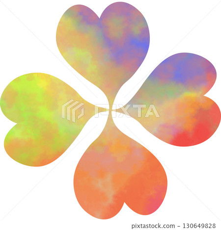 Beautiful watercolor four-leaf clover icon image illustration 130649828