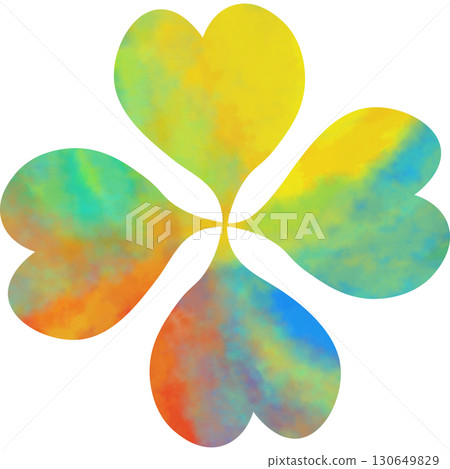 Beautiful watercolor four-leaf clover icon image illustration 130649829