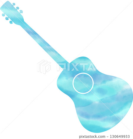 Beautiful watercolor classical guitar icon image illustration 130649933