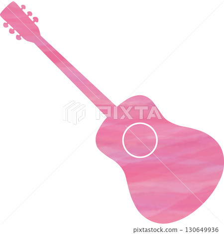 Beautiful watercolor classical guitar icon image illustration 130649936