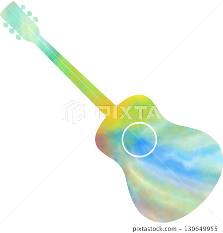 Beautiful watercolor classical guitar icon image illustration 130649955
