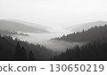Misty mountain landscape 130650219