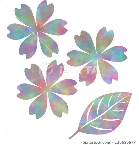 美麗的水彩花圖示圖像插圖 130650677