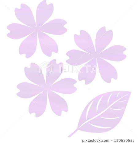 美麗的水彩花圖示圖像插圖 130650685