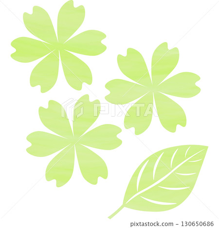 美麗的水彩花圖示圖像插圖 130650686