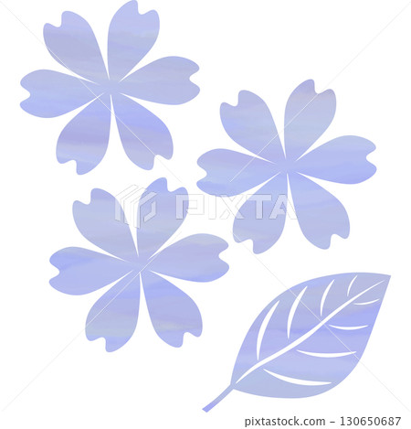 美麗的水彩花圖示圖像插圖 130650687