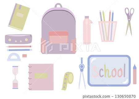 pastel school set 130650870