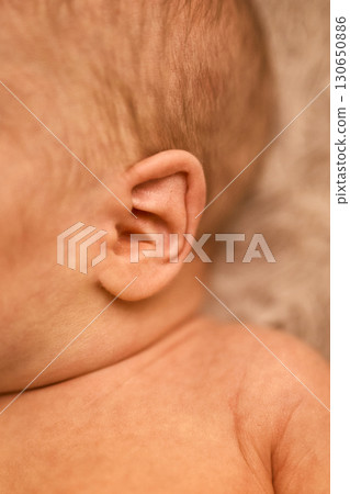 Baby's ears close up Baby's ears close up 130650886