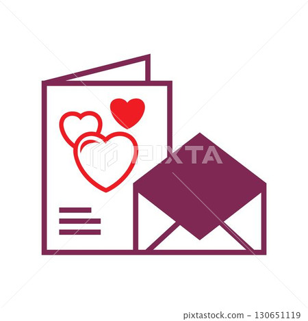 Love letters with hearts design 130651119