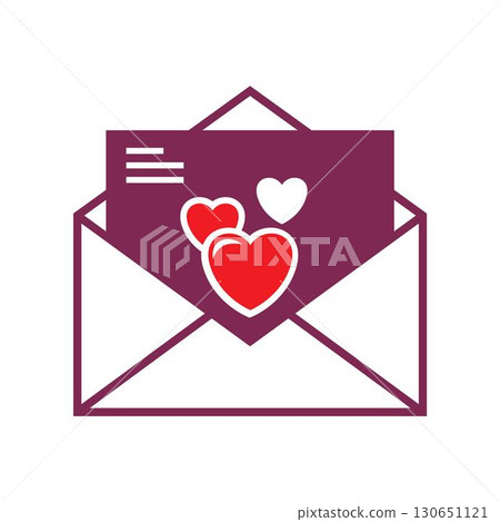 Love letters with hearts design Love letters with hearts design 130651121